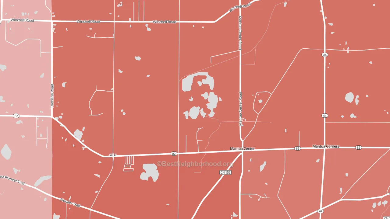 Mantua Center, OH block-group political-lean map