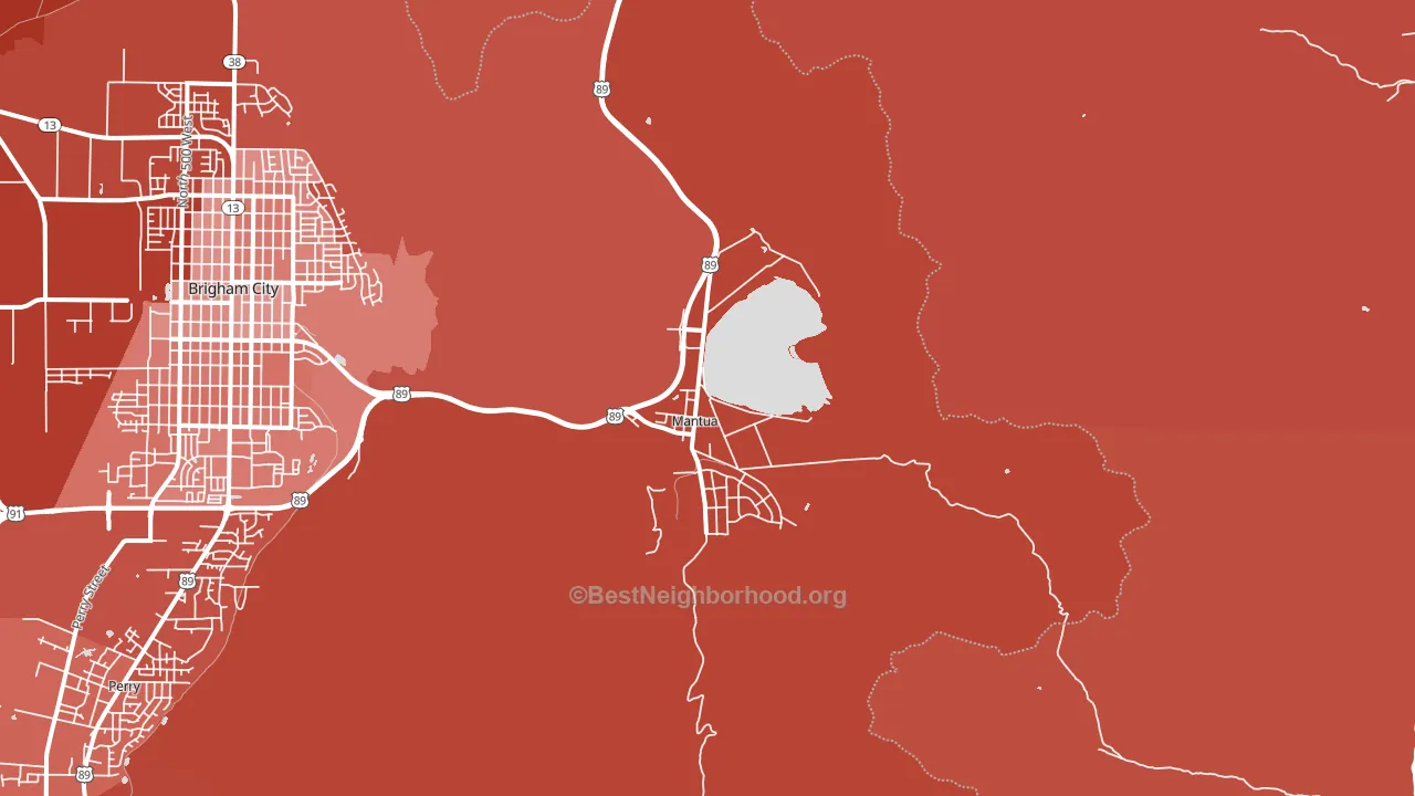 Mantua, UT block-group political-lean map
