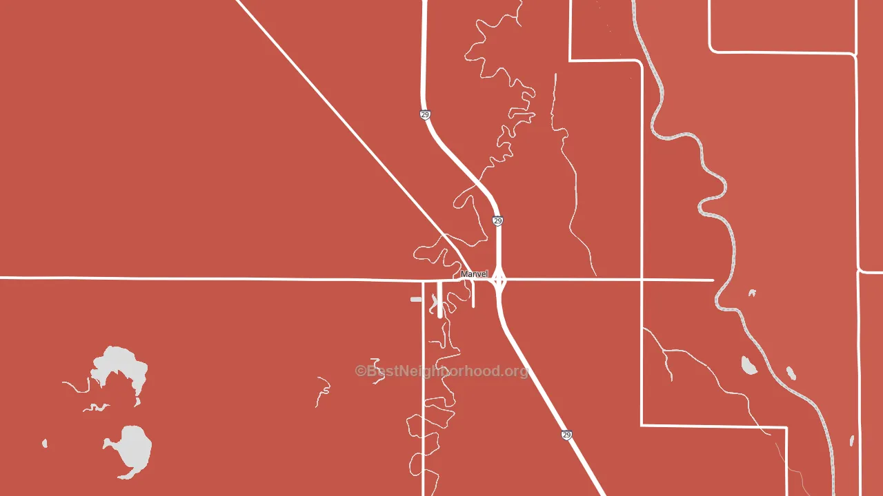 Manvel, ND block-group political-lean map