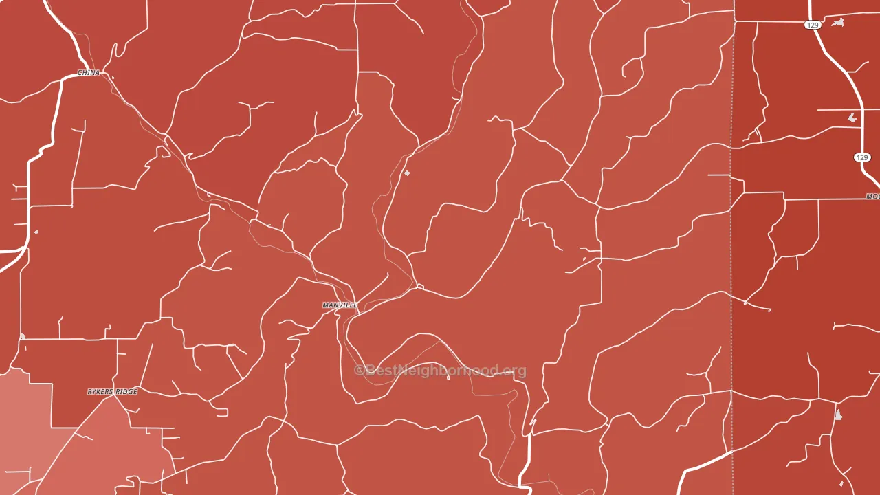 Manville, IN block-group political-lean map