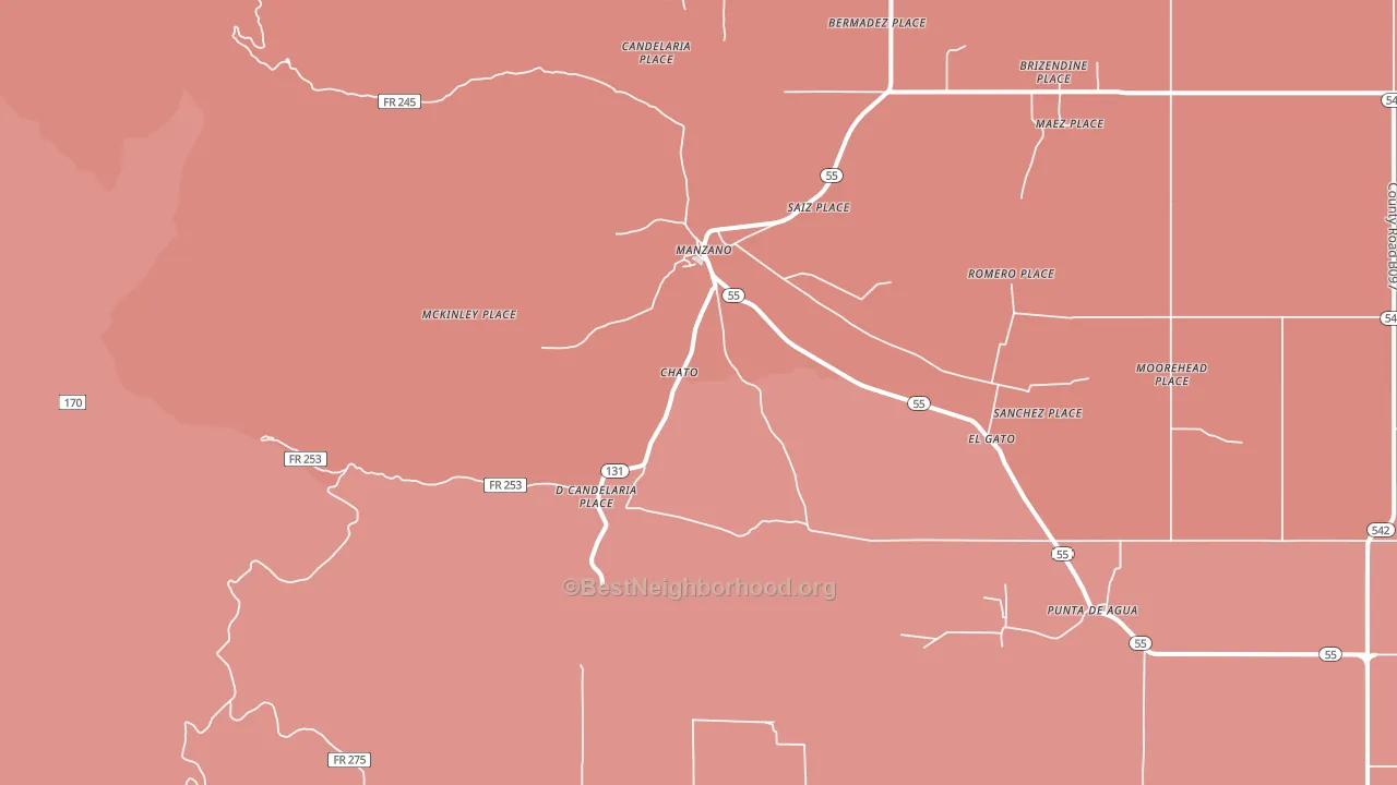 Manzano, NM block-group political-lean map