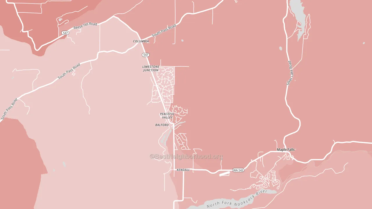 Maple Falls, WA block-group political-lean map