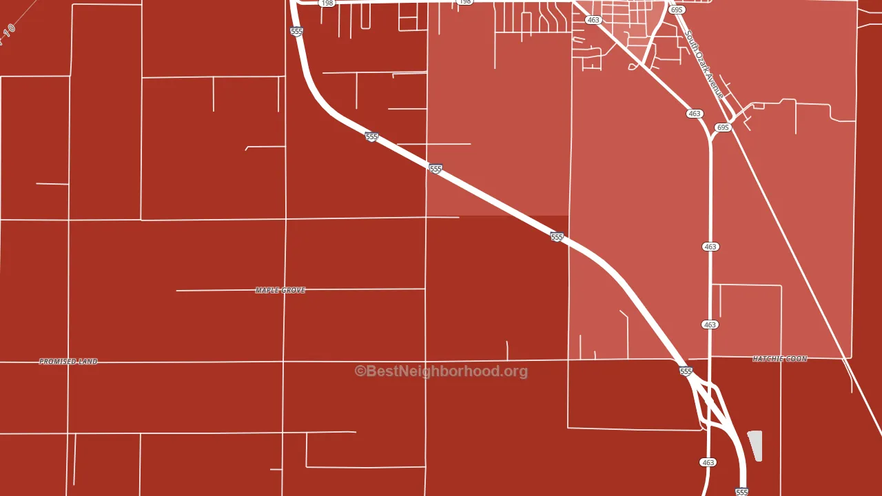 Maple Grove, AR block-group political-lean map