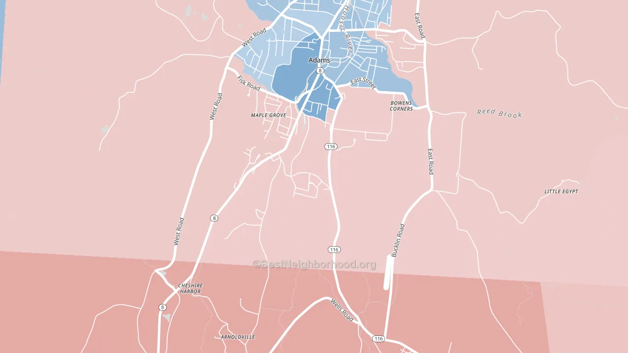 Maple Grove, MA block-group political-lean map
