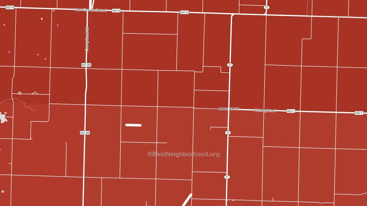 Maple Grove, MO block-group political-lean map