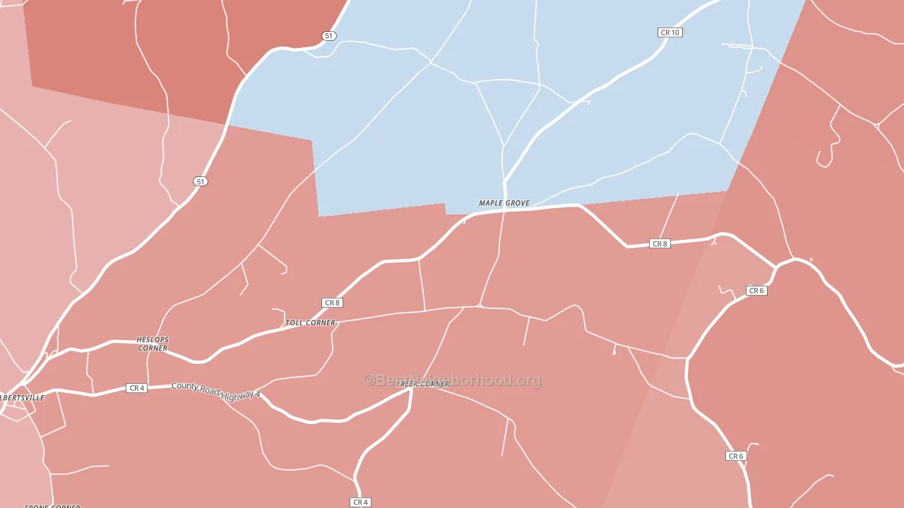Maple Grove, NY block-group political-lean map