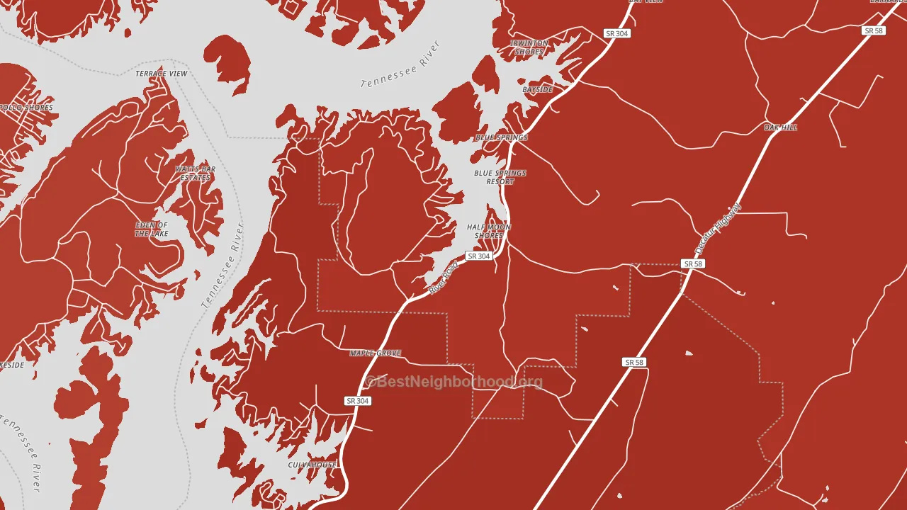 Maple Grove, TN block-group political-lean map