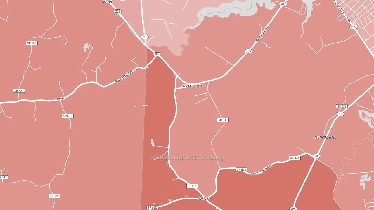 Maple Grove, VA block-group political-lean map