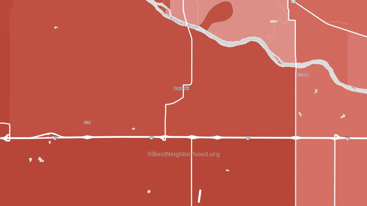 Maple Hill, KS block-group political-lean map