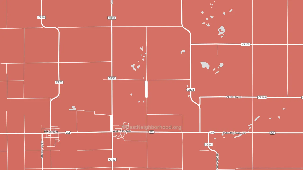 Maple Island, MN block-group political-lean map