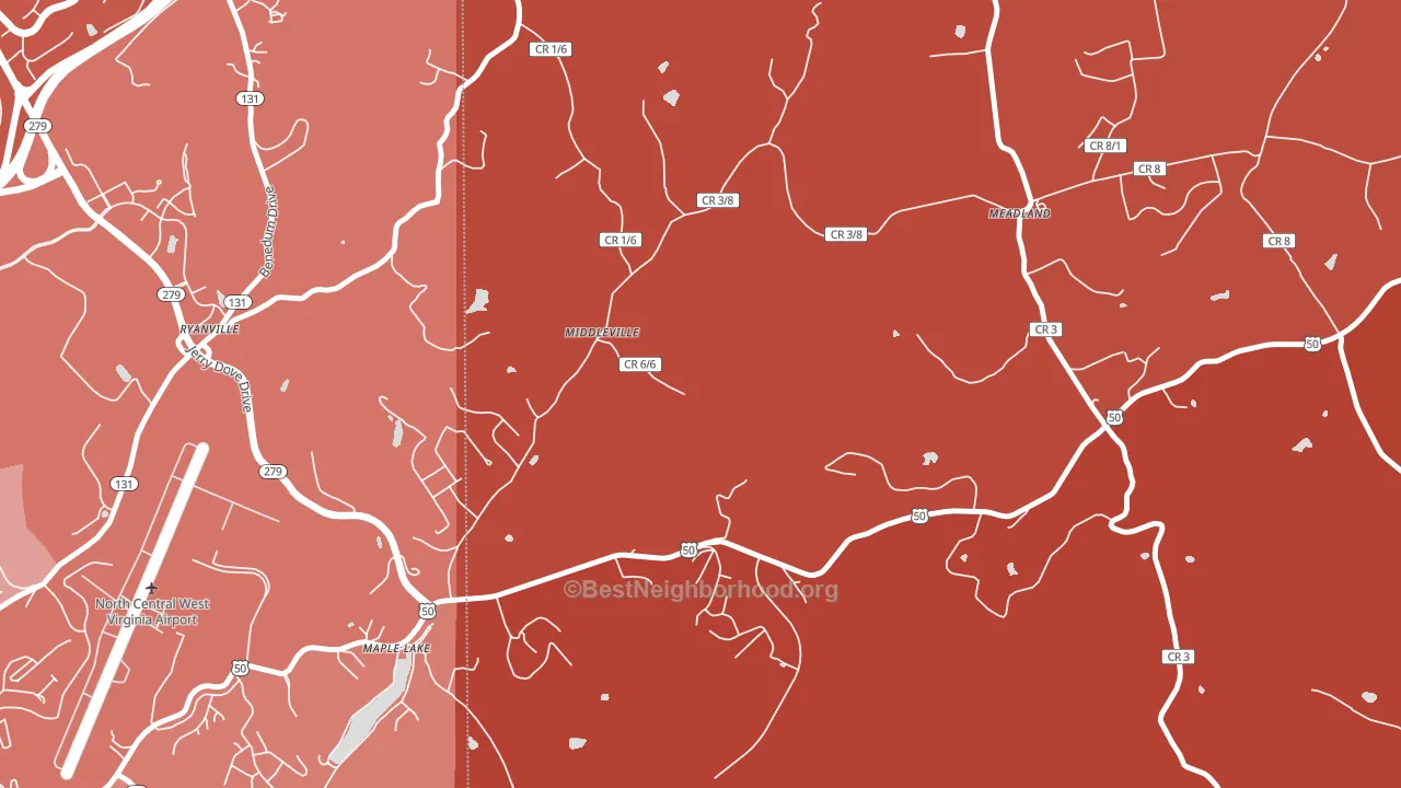 Maple Lake, WV block-group political-lean map
