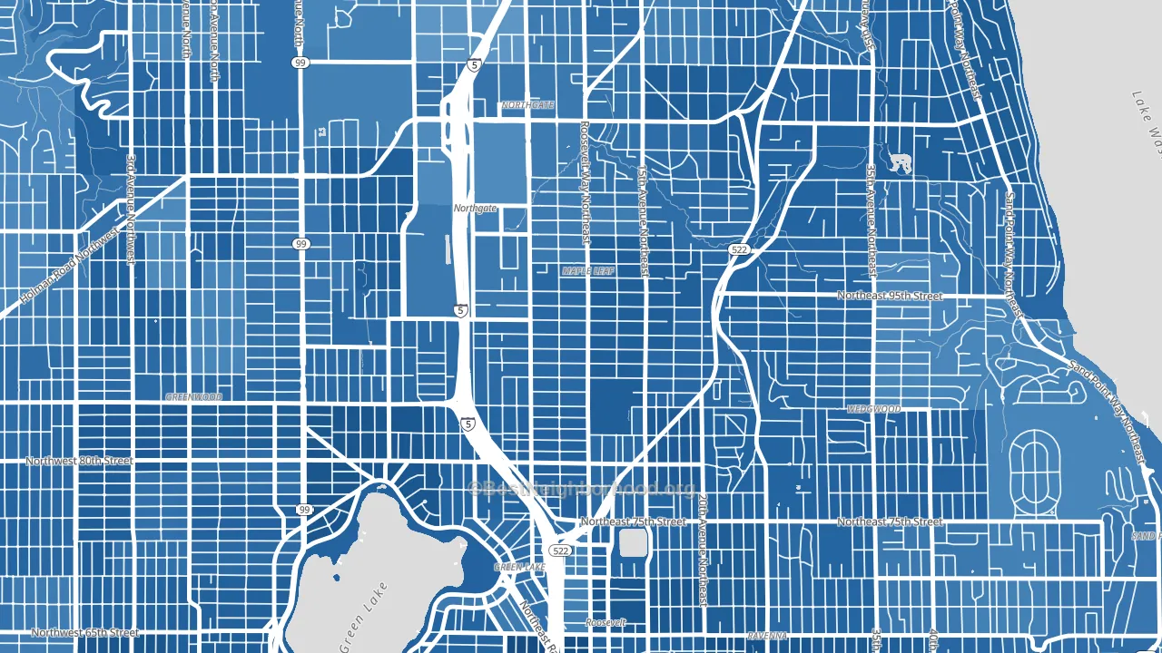Maple Leaf, Seattle, WA block-group political-lean map