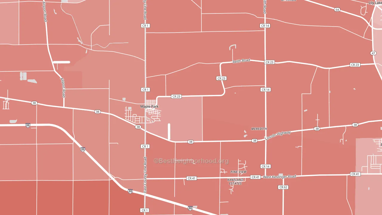 Maple Park, IL block-group political-lean map