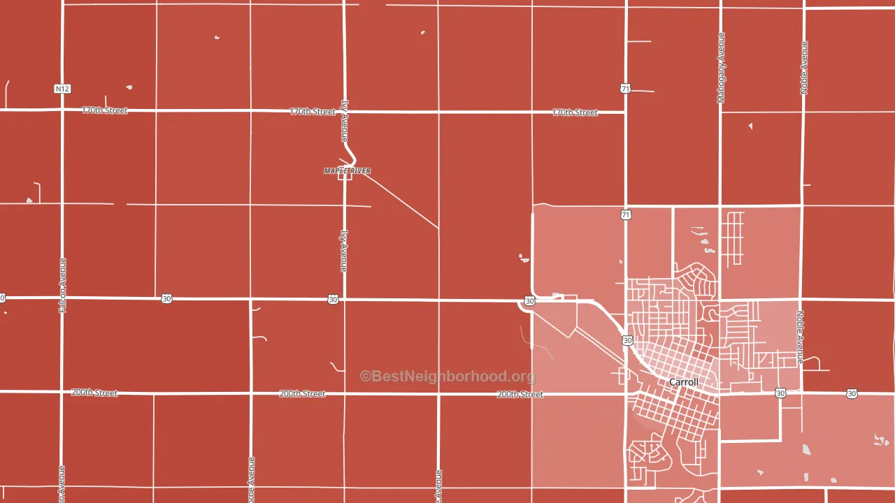 Maple River, IA block-group political-lean map