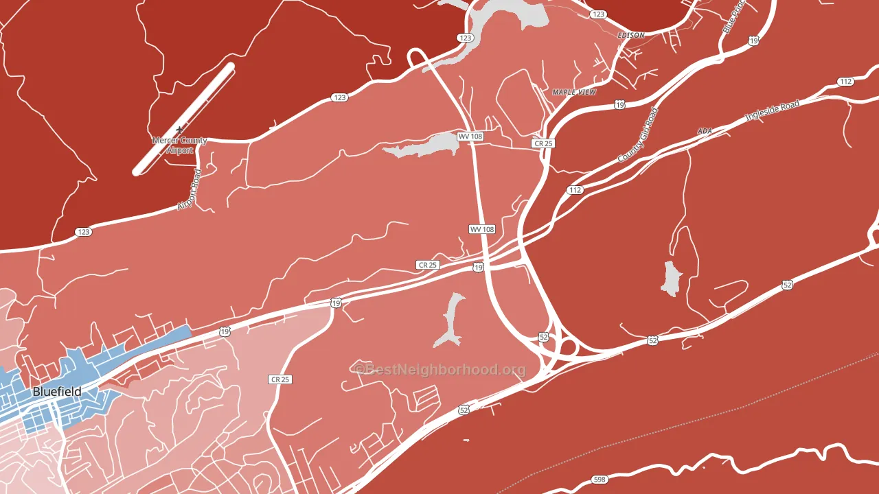 Maple View, WV block-group political-lean map