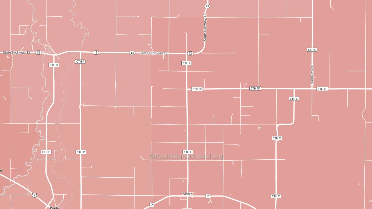 Maple, WI block-group political-lean map