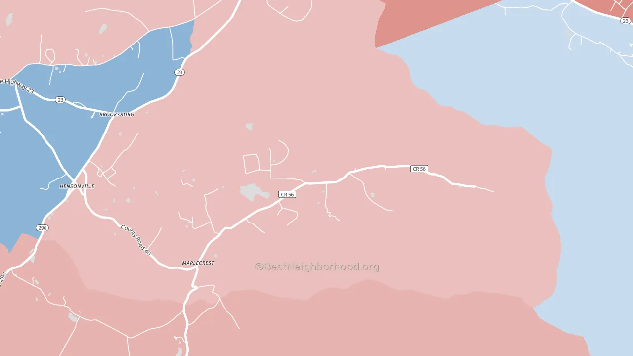 Maplecrest, NY block-group political-lean map