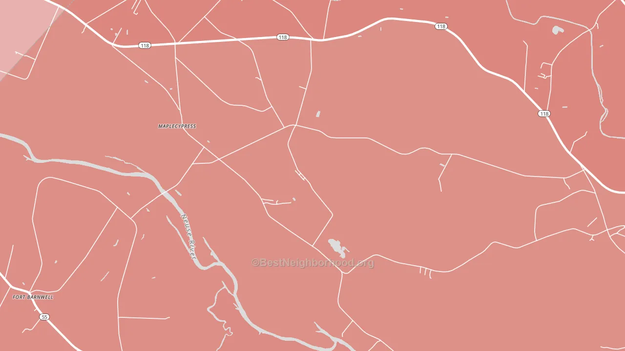 Maplecypress, NC block-group political-lean map