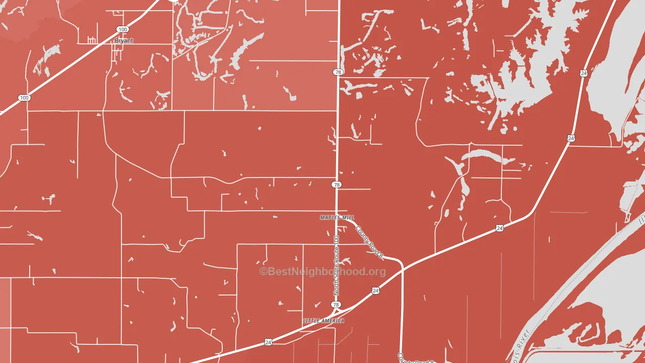 Maples Mill, IL block-group political-lean map