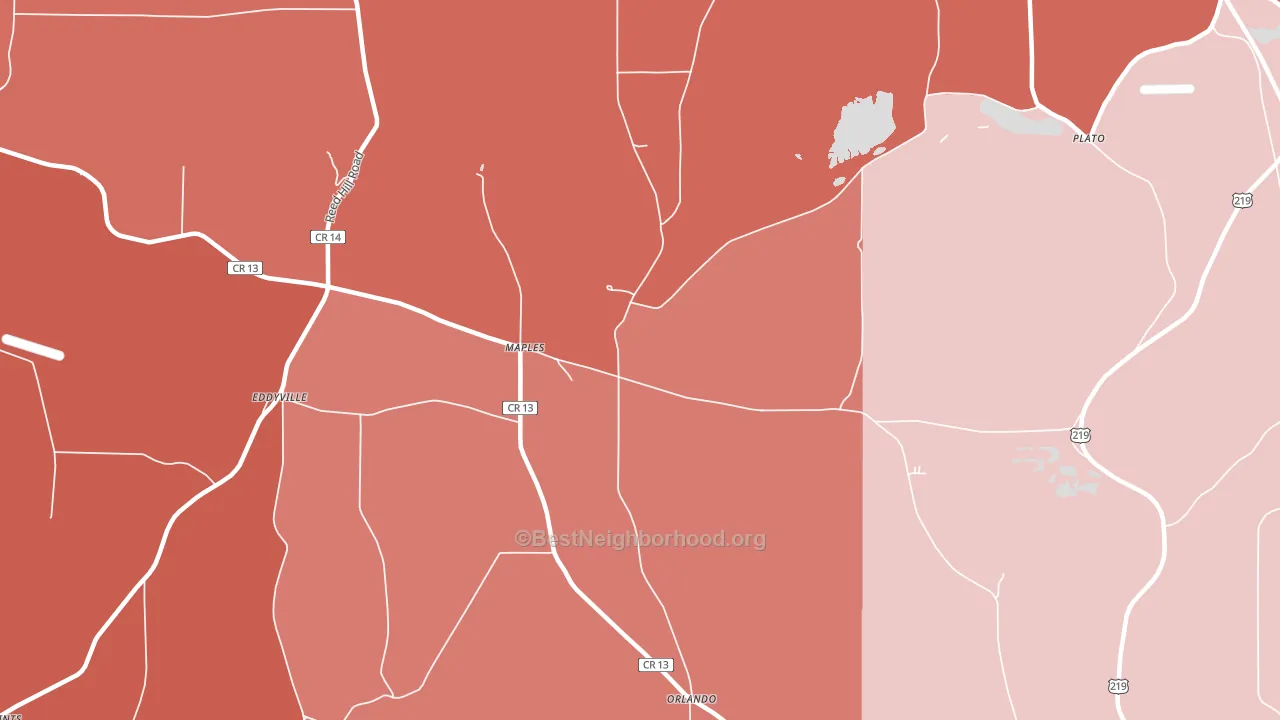 Maples, NY block-group political-lean map