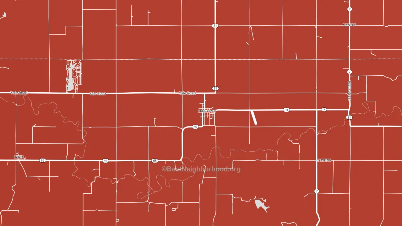 Mapleton, KS block-group political-lean map