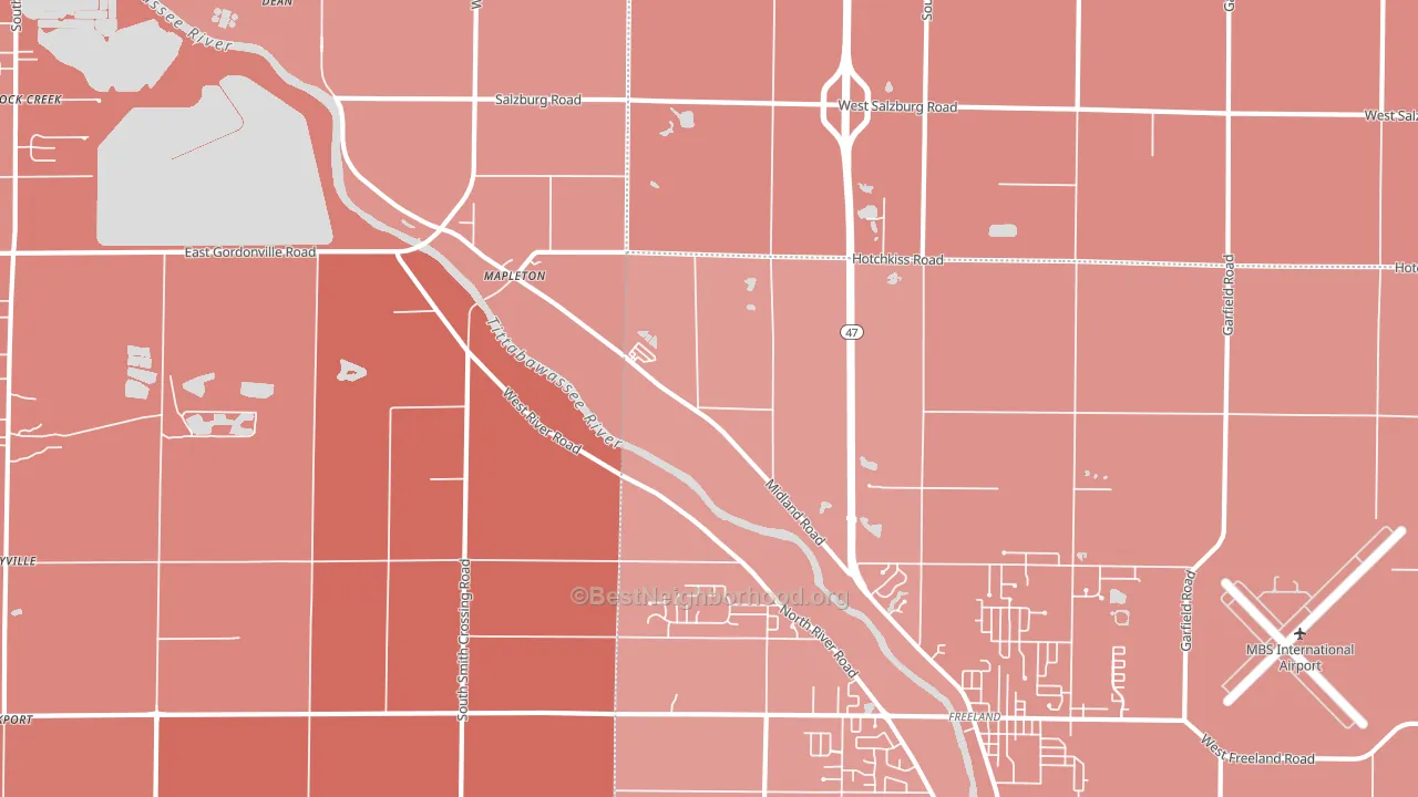 Mapleton, MI block-group political-lean map