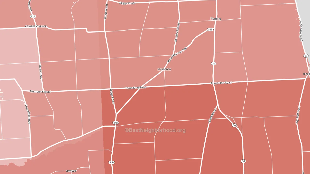 Mapleton, NY block-group political-lean map