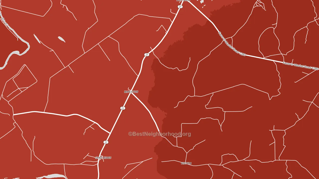 Mapleton, TX block-group political-lean map