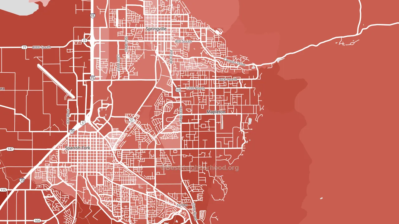 Mapleton, UT block-group political-lean map