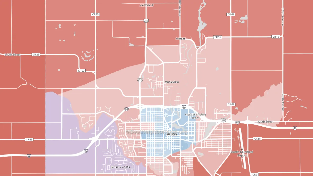 Mapleview, MN block-group political-lean map