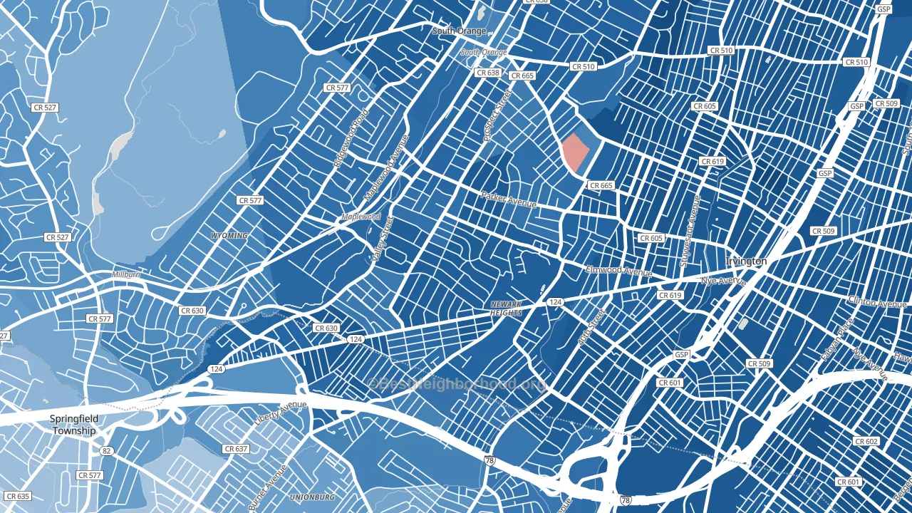 Maplewood, NJ block-group political-lean map