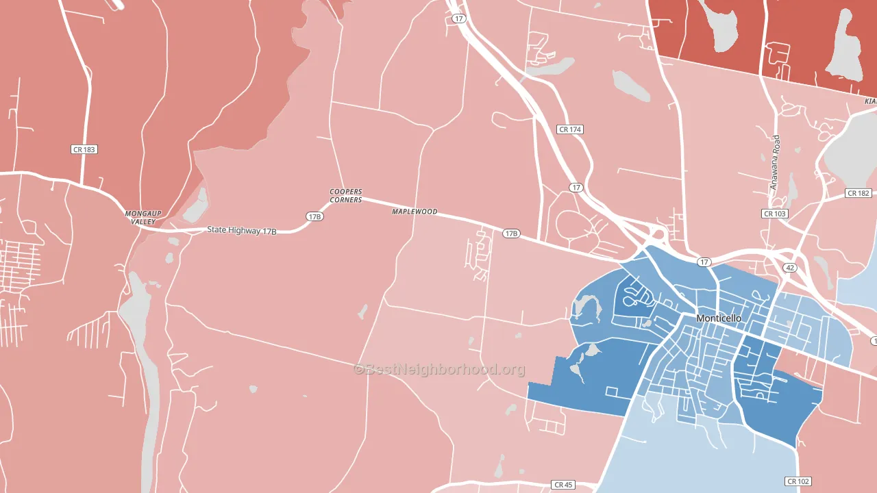 Maplewood, NY block-group political-lean map