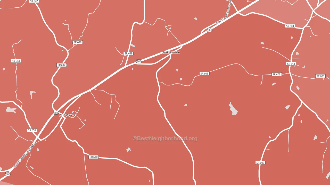 Maplewood, VA block-group political-lean map