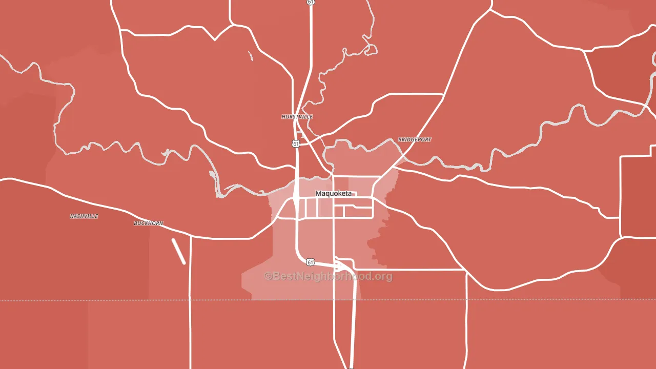 Maquoketa, IA block-group political-lean map