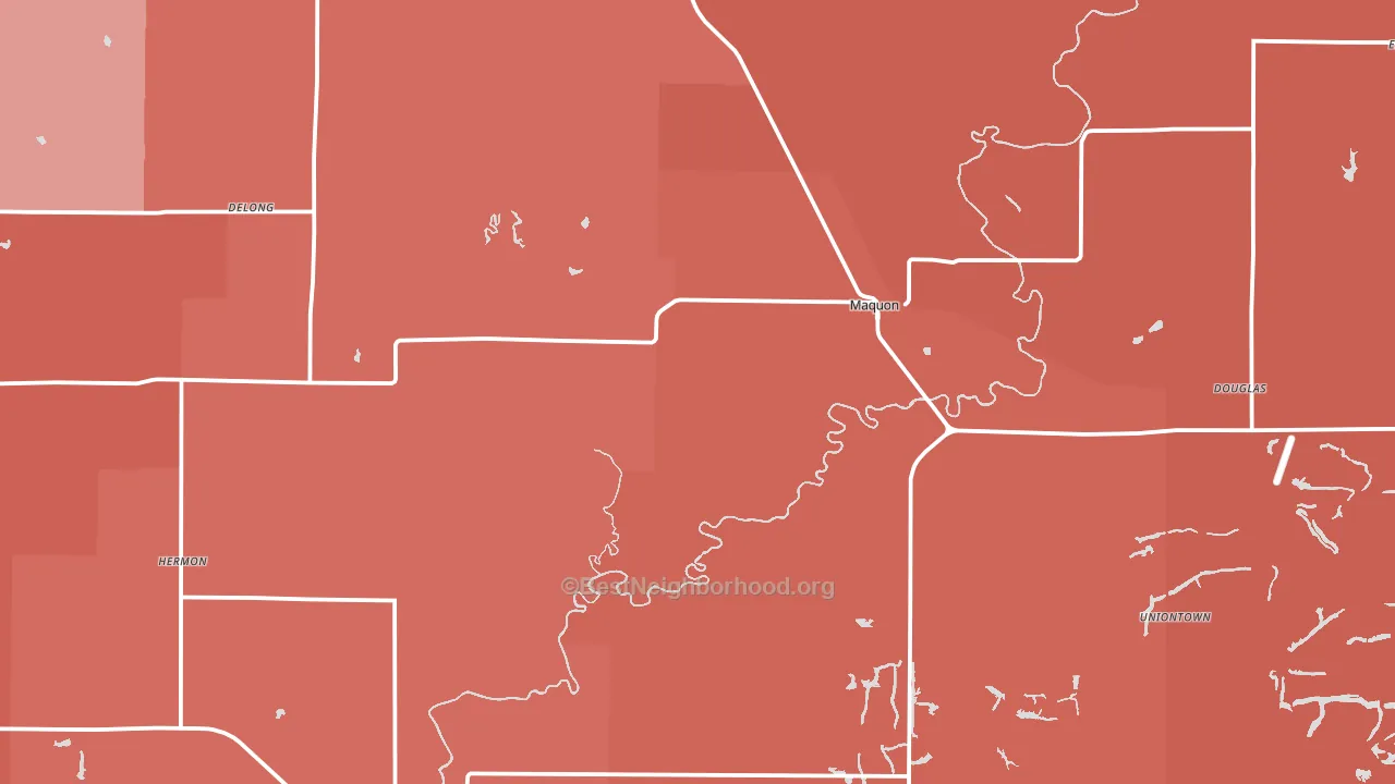Maquon, IL block-group political-lean map