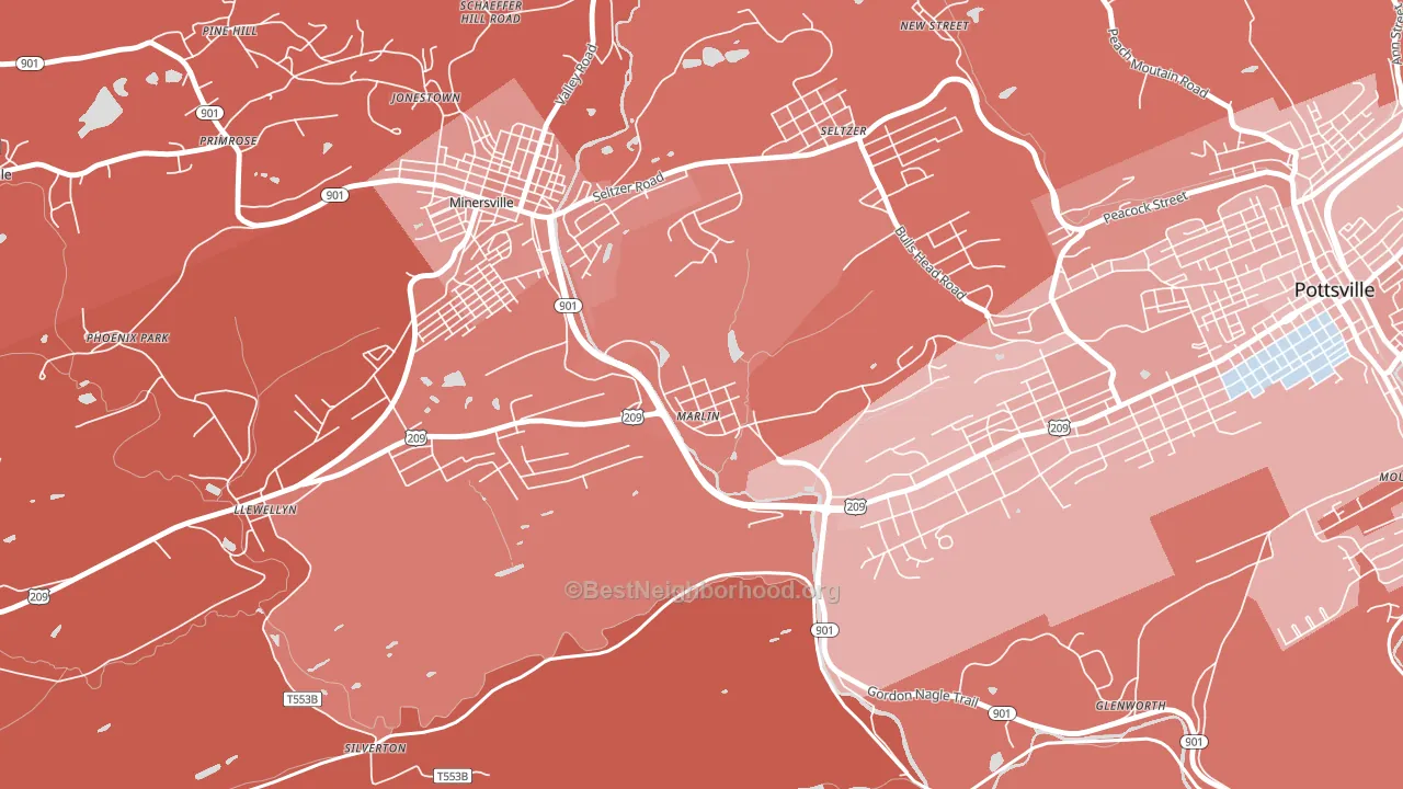 Mar Lin, PA block-group political-lean map