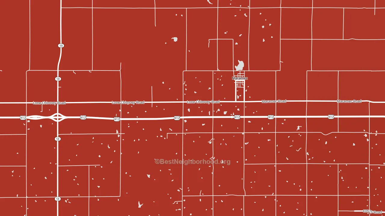 Maramec, OK block-group political-lean map