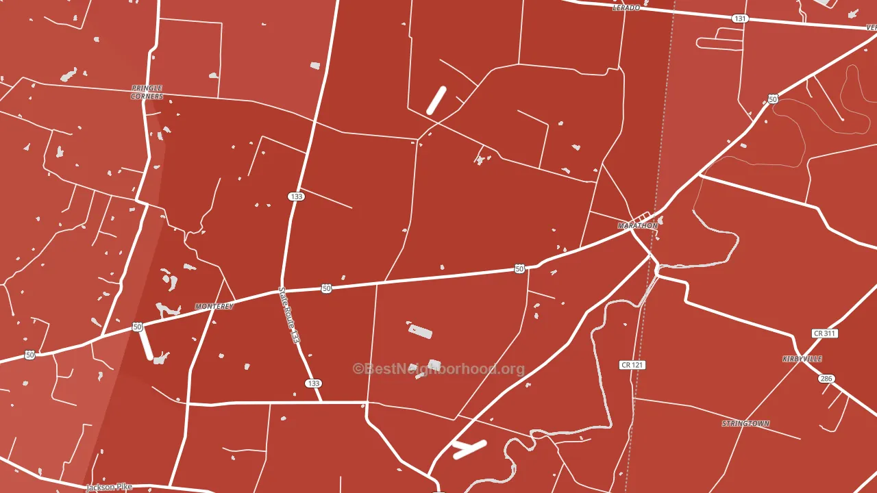 Marathon, OH block-group political-lean map