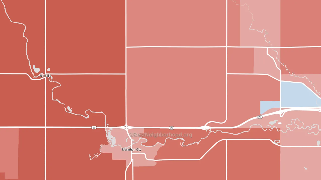 Marathon, WI block-group political-lean map