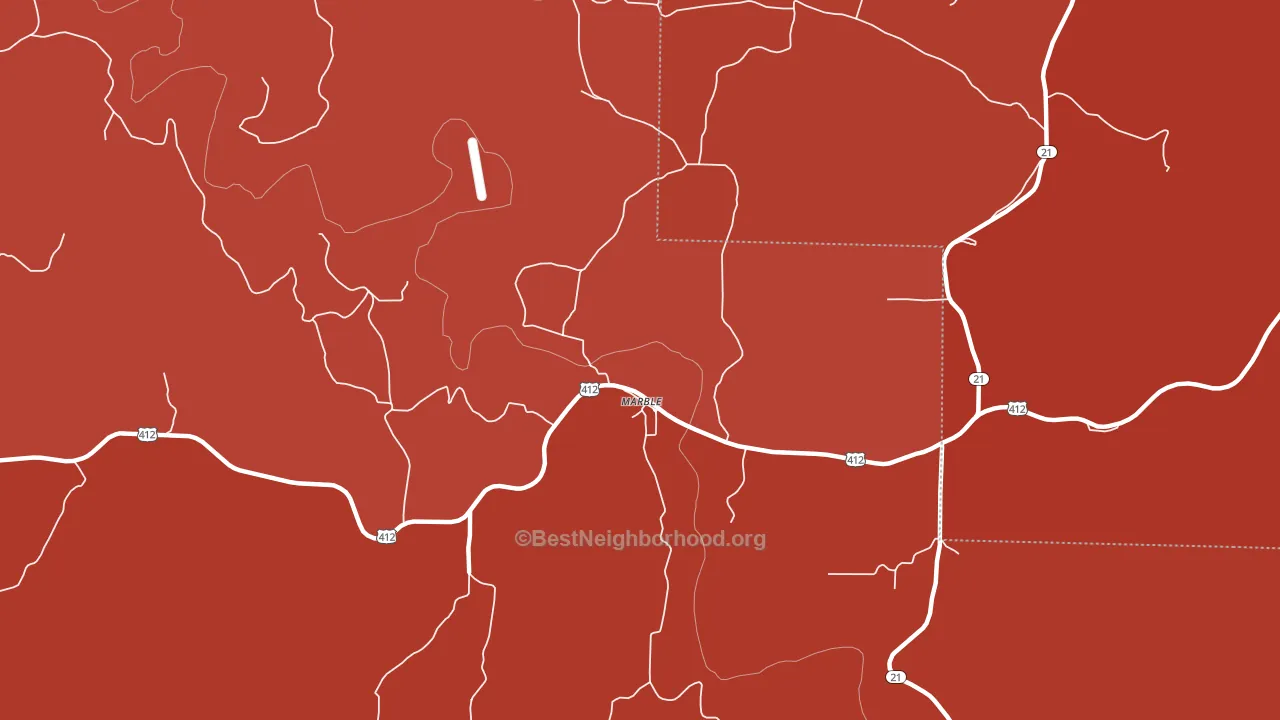 Marble, AR block-group political-lean map