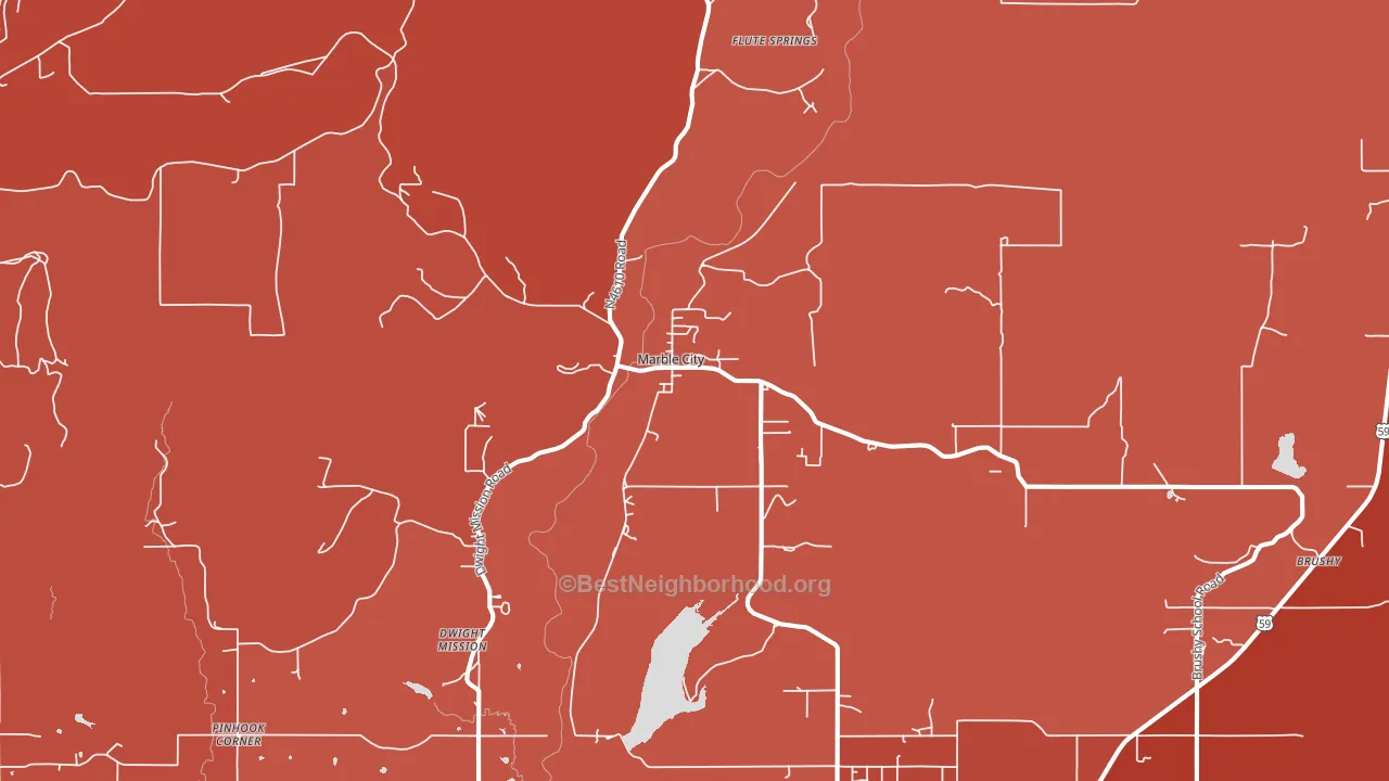 Marble City, OK block-group political-lean map