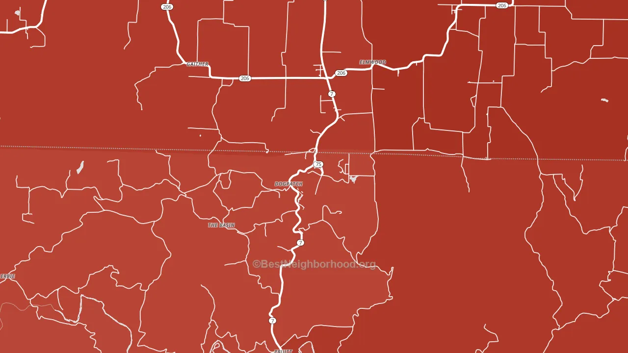 Marble Falls, AR block-group political-lean map