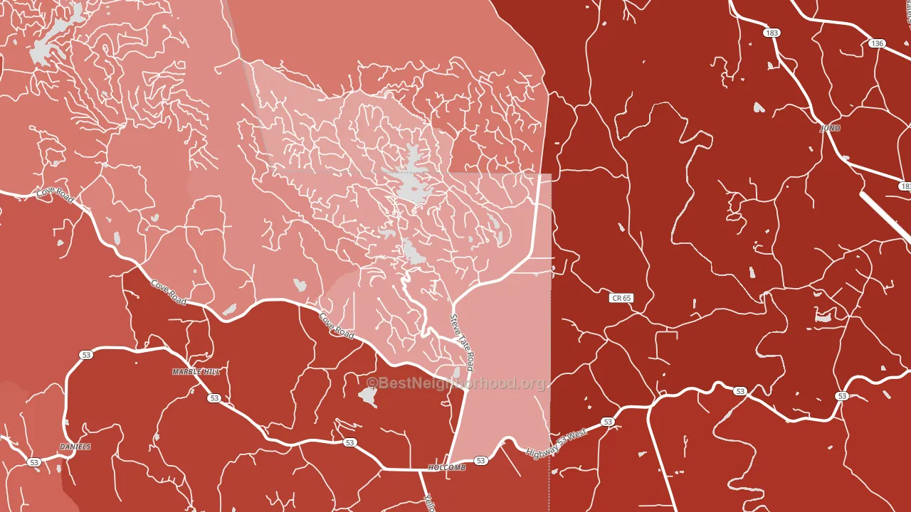 Marble Hill, GA block-group political-lean map