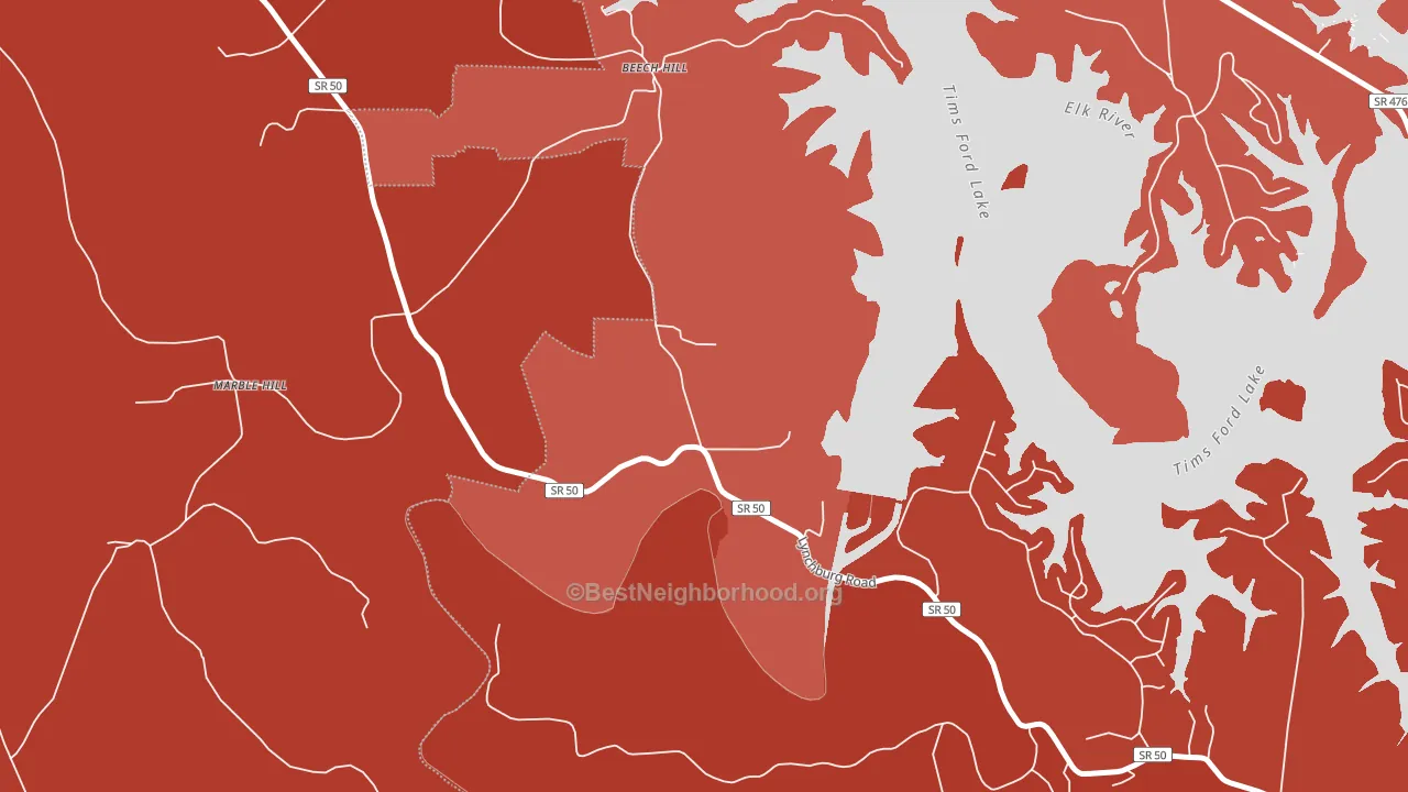 Marble Hill, TN block-group political-lean map