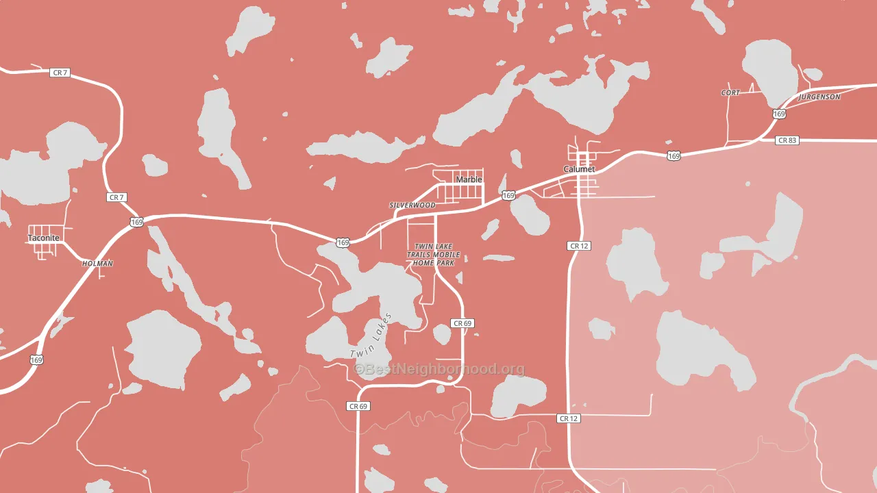 Marble, MN block-group political-lean map