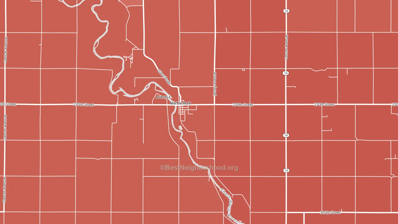 Marble Rock, IA block-group political-lean map