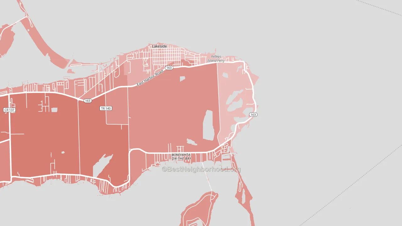 Marblehead, OH block-group political-lean map