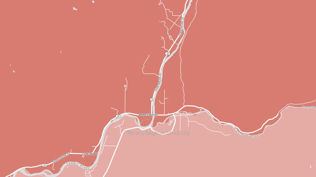 Marblemount, WA block-group political-lean map