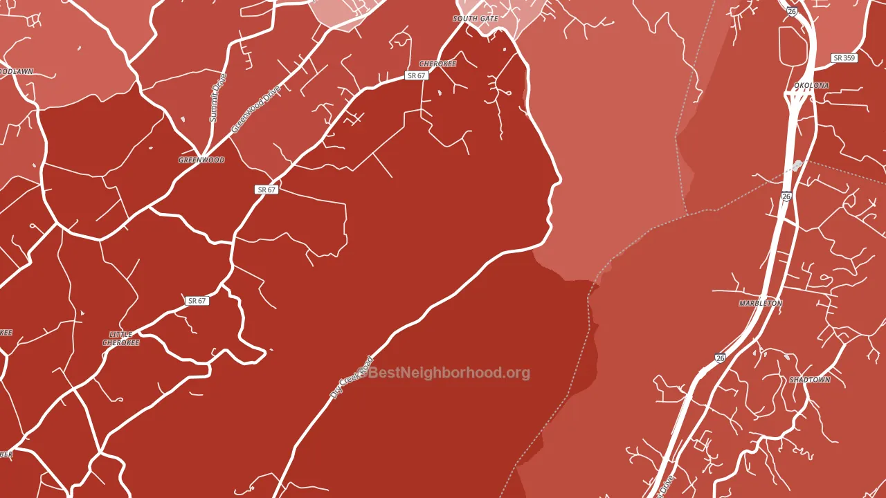 Marbleton, TN block-group political-lean map