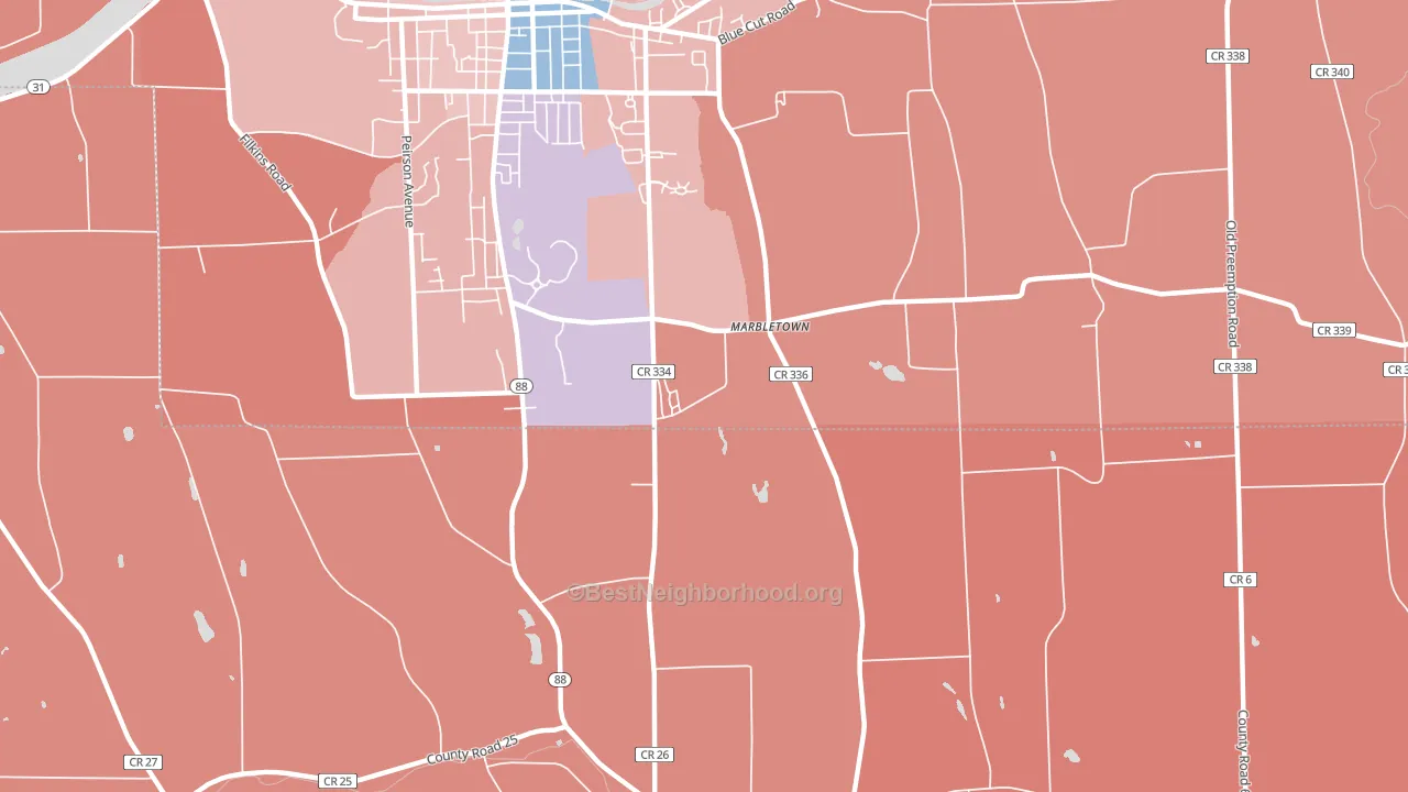 Marbletown, NY block-group political-lean map